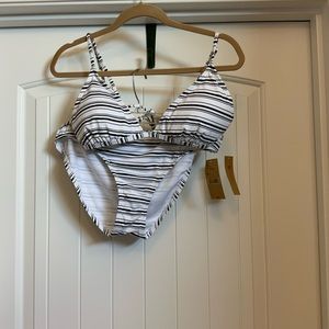 Cremieux swimsuit, L, two piece black & white
